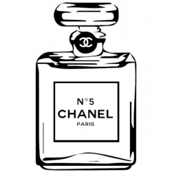 Sticker Chanel N 5 Flacon Couleur Noir Dimension Cote Le Plus Grand Cm