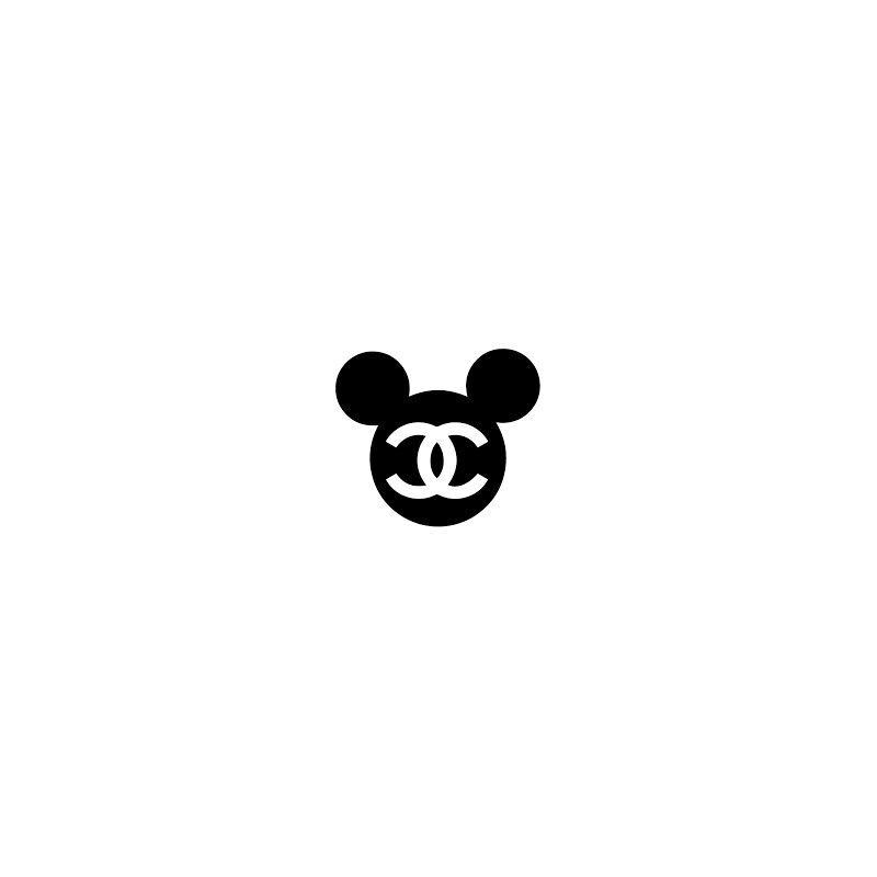 Chanel Mickey Head Decal Color Black Dimension (largest side) 10 cm