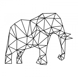 Sticker origami elephant