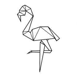 Sticker flamingo origami
