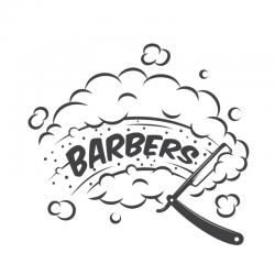 Sticker barbier barber shop métier coiffeur autocollant commerce signalétique