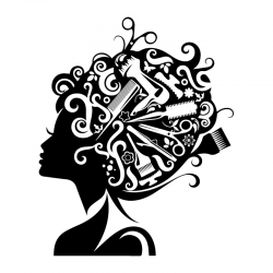 Sticker coiffure femme  métier coiffeur autocollant commerce signalétique
