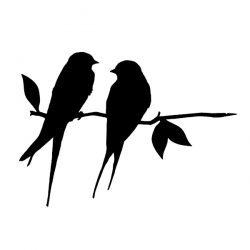 Stickers autocollant oiseaux branche silhouette nature salon