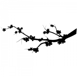 Stickers autocollant branche cerisier silhouette nature salon