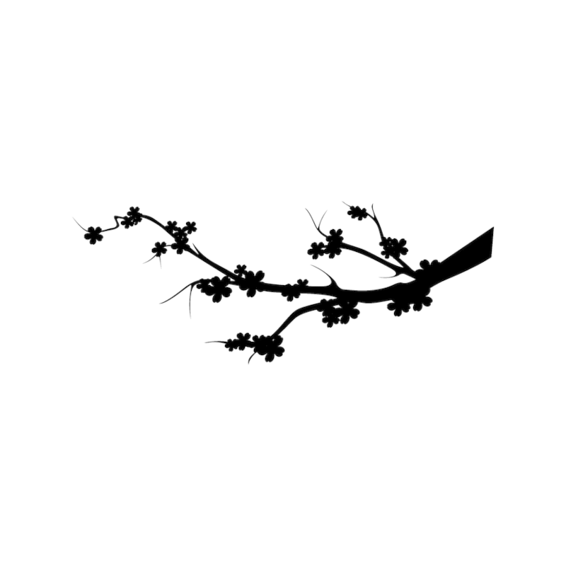 Stickers autocollant branche cerisier silhouette nature salon