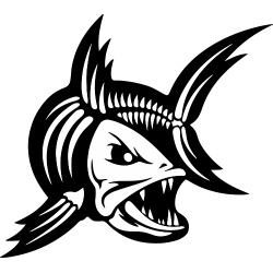 Sticker Pêche Poisson Skull