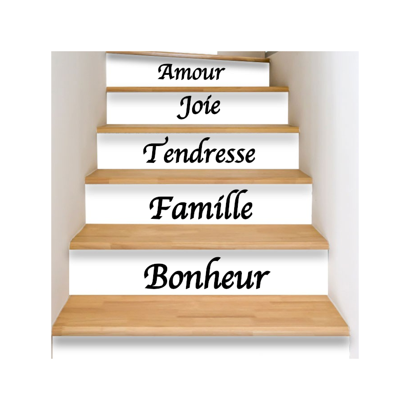 Set of 5 customizable stair riser stickers - Staircase decoration