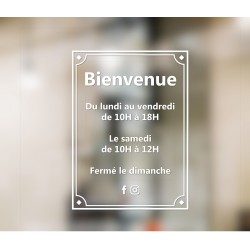 Sticker horaires rectangle personnalisé
