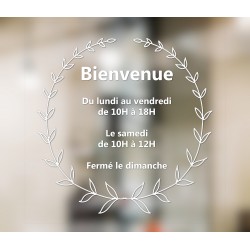 Sticker horaires cercle feuilles personnalisé
