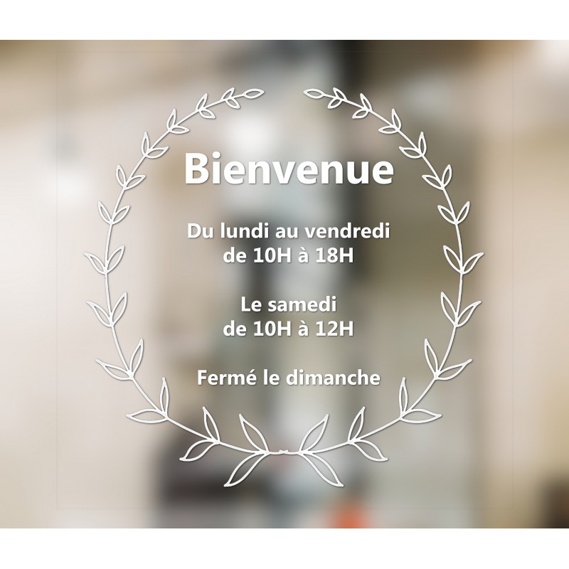 Sticker horaires cercle feuilles personnalisé